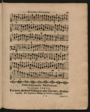 Exercitationum Musicarum Classis Tertia.