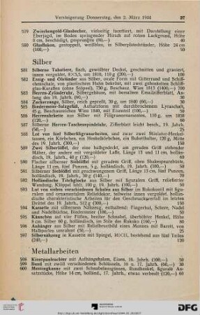 Metallarbeiten (Nr. 598-640)