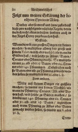 Folgt nun weitere Erklärung der berührten Species in Müntz.