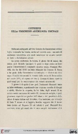 Conferenze della Commissione Archeologica Comunale