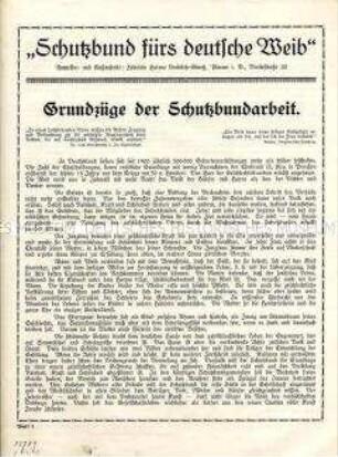 Schutzbund für's deutsche Weib - Aufgaben- und Zielstellung