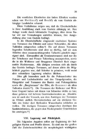 VIII. Lagerung und Mächtigkeit.