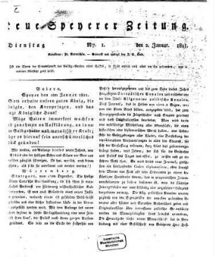 Neue Speyerer Zeitung. 1821