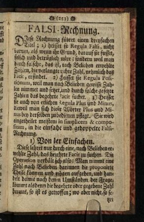 Falsi - Rechnung