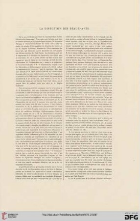 La direction des beaux-arts
