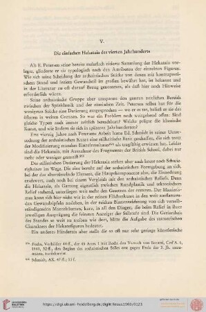 V. Die einfachen Hekataia des vierten Jahrhunderts