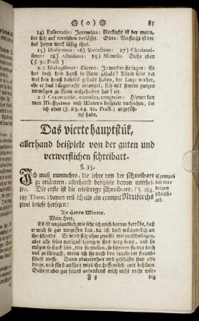 Das vierte hauptstük, allerhand beispiele von der guten und verwerflichen schreibart.