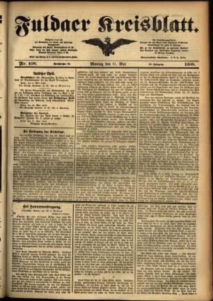 Ausgabe vom Montag, den 11. Mai 1908.