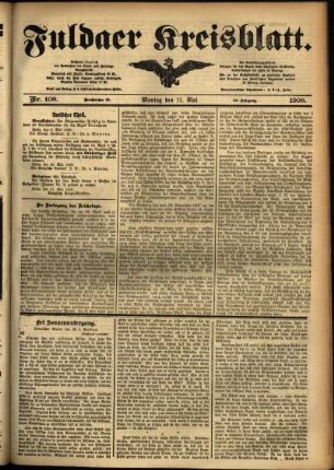 Ausgabe vom Montag, den 11. Mai 1908.