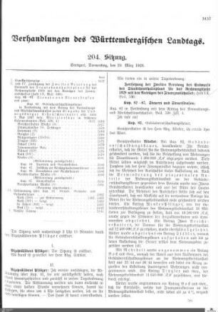 204. Sitzung, Stuttgart, 29.3.1928