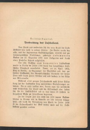 Drittes Kapitel. Verbreitung des Luftballons.