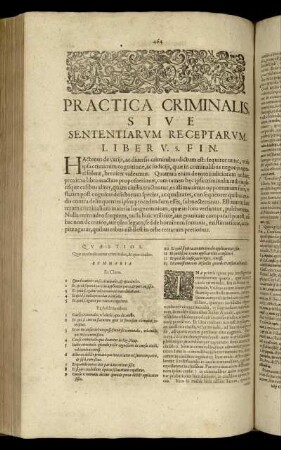 Practica Criminalis, Sive Sententiarum receptarum. Liber V. §. Fin.