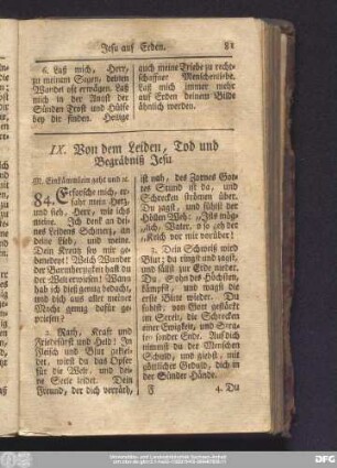 IX. Von dem Leiden, Tod und Begräbniß Jesu.