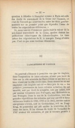 III. L'Angleterre et l'Annam