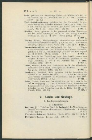 G. Lieder und Gesänge.