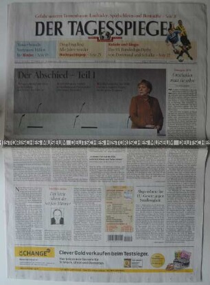 Tageszeitung "Der Tagesspiegel" mit Titel zum CDU-Parteitag in Hamburg