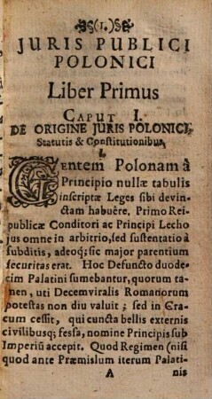 Regni Poloniae ius publicum : ex statutis ac constitutionibus depromptum