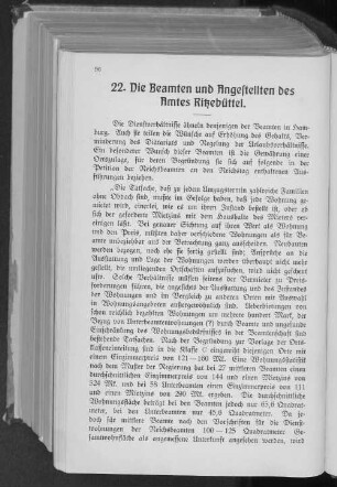 22. Die Beamten und Angestellten des Amtes Ritzebüttel.