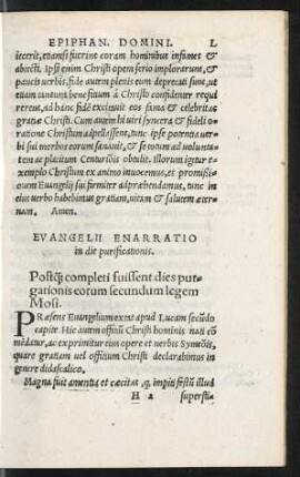 Evangelii Enarratio in die purificationis.