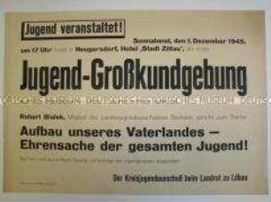 Maueranschlag mit Ankündigung einer Jugend-Kundgebung in Neugersdorf