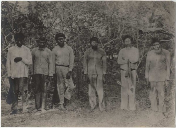 Group of Guató men from the Caracara River