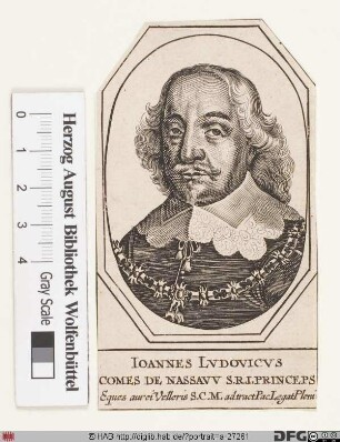 Bildnis Johann Ludwig, Graf (1650 Fürst) von Nassau-Hadamar