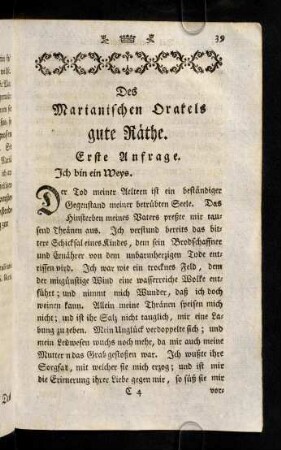 39-687, Des Marianischen Orakels gute Raethe
