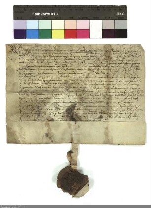 Balthasar [von Dernbach], Abt von Fulda, belehnt den Dechanten und das Kapitel des Stifts Hünfeld mit einem Gut in Limpurg