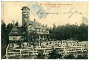 Karlsbad. Café und Restaurant Aberg (1905) : Karlsbad. Café und Restaurant Aberg mit Aussichtsturm (1904-1905; Josef Waldert nach Entwurf von Rudolf Melichar)