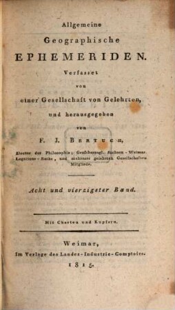 Allgemeine geographische Ephemeriden. 48. 1815