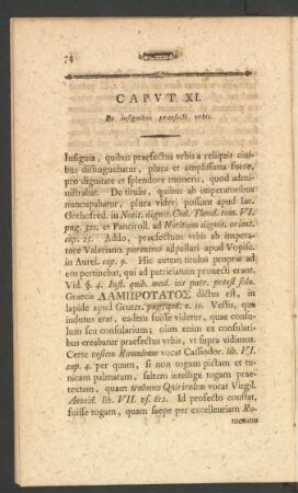 Caput XI. De insignibus praefecti urbis
