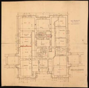 Wohnhäuser Hohenzollernstraße/Menzelstraße/Wölflstraße, Breslau: Menzelstraße 87: Grundriss EG 1:50