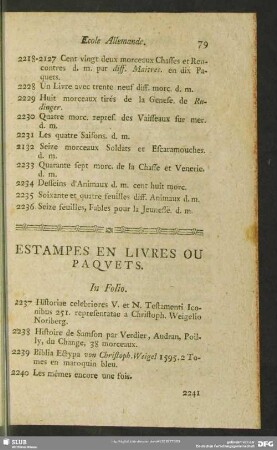 Estampes En Livres Ou Paquets