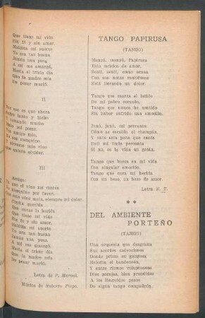 Del ambiente porteño : (Tango)