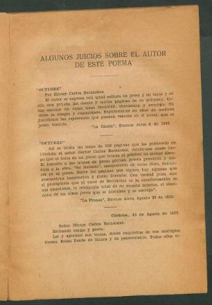 Algunos juicios sobre el autor de este poema