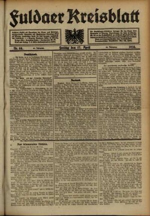 Ausgabe vom Freitag, den 17. April 1914.