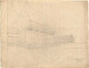 Speeth, Peter; Architekturentwürfe für den Unterricht - Gebäude mit Portikus (Perspektive)