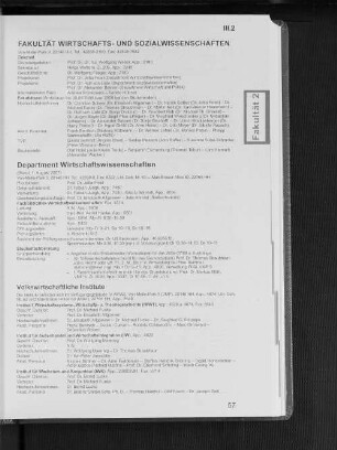 Department Wirtschaftswissenschaften