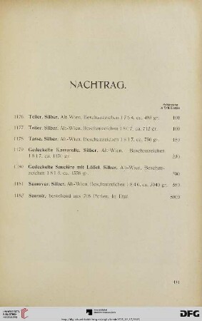 Nachtrag (Nr. 1176-1182)