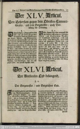 Der XLVI. Articul. Der Amtleuten Eyd belangend