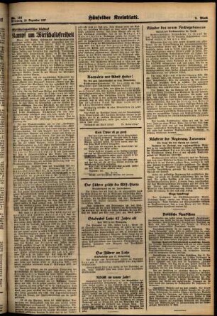 Zweite Ausgabe vom Mittwoch, den 29. Dezember 1937.