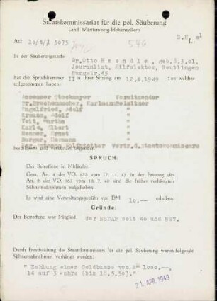 Haendle, Otto, Dr.