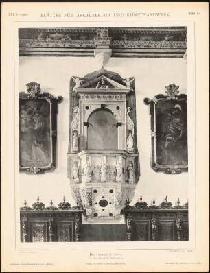 Kloster Certosa di Pavia: Ansicht Kanzel im Refektorium (aus: Blätter für Architektur und Kunsthandwerk, 13. Jg., 1900, Tafel 10)