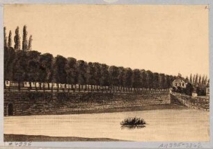 Blatt 8 von "Dresdens Festungswerke im Jahre 1811"vor der Demolierung: Der Zwingergraben von der Brücke vor dem Kronentor nach Nordwesten zur Ostraallee