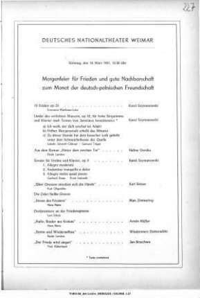 Morgenfeier für Frieden [...] Monat der deutsch-polnischen Freundschaft