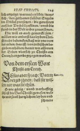 Von dem ersten Wort Christi am Creutz.