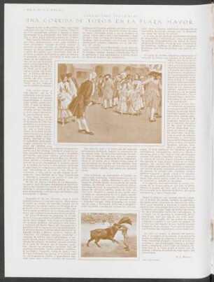 Narraciones coloniales - Una corrida de toros en la Plaza Mayor : Dibujo de Fortuny