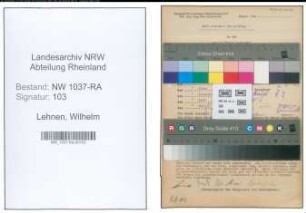Entnazifizierung Wilhelm Lehnen , geb. 23.05.1909 ()
