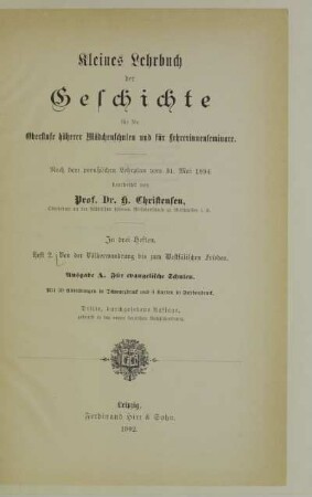 H. 2: Von der Völkerwanderung bis zum Westfälischen Frieden