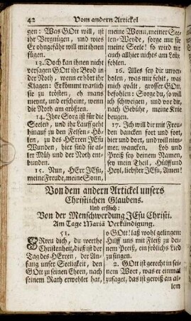 Von dem andern Artickel unsers Christlichen Glaubens.